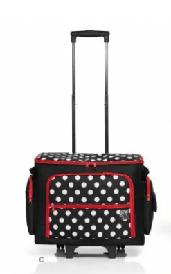 Prym Nähmaschinen Trolley Tasche Dots schwarz weiß 44x22x36cm