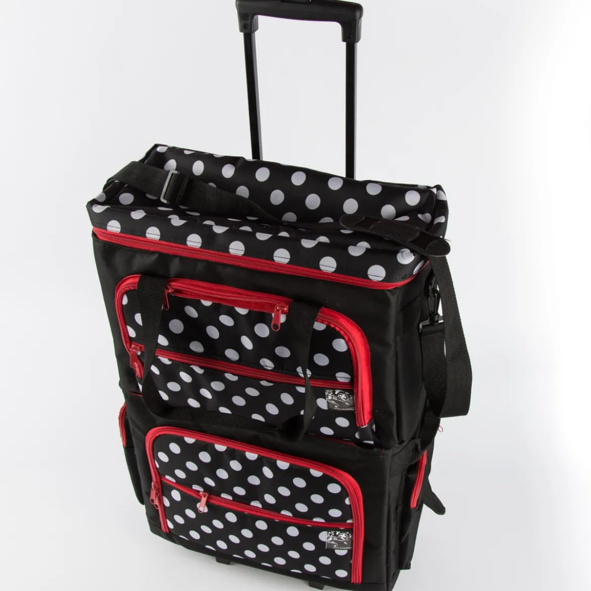 Prym Nähmaschinen Trolley Tasche Dots schwarz weiß 44x22x36cm