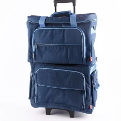 Prym Nähmaschinen Trolley Tasche Jeans blau 44x22x36cm
