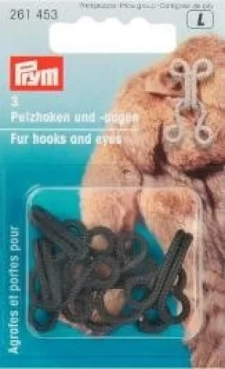 Prym 3 Pelzhaken und Augen ST schwarz
