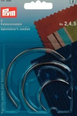 Prym 3 Polsterer Nadeln ST 2,4,5 silberfarbig gebogen