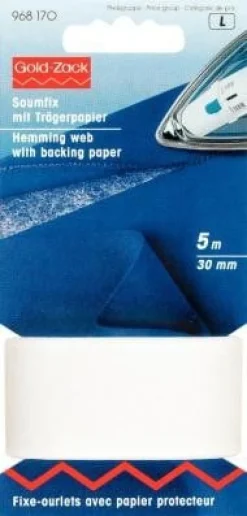 Prym Saumvlies mit Trägerpapier zum Einbügeln 30 mm weiß