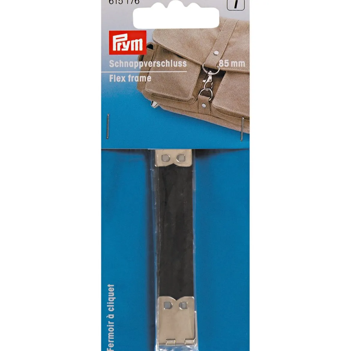 Prym Schnappverschluss blau silber 85mm