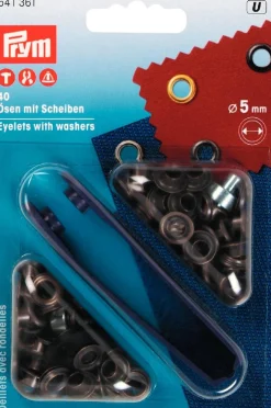 Prym Ösen mit Scheiben messing Ø5mm 40 Stück