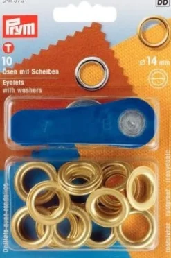 Prym Ösen und Scheiben MS goldfarbig 14,0 mm