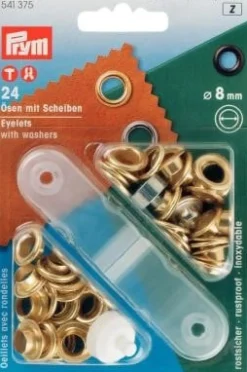 Prym Ösen und Scheiben MS goldfarbig 8,0 mm