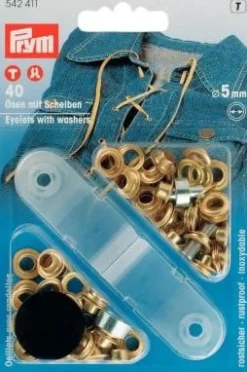 Prym Ösen und Scheiben MS goldfarbig 5,0 mm