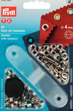Prym Ösen und Scheiben MS silberfarbig nickelfrei 4,0 mm