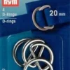 Prym 4Stück D Ringe 20mm silberfarbig
