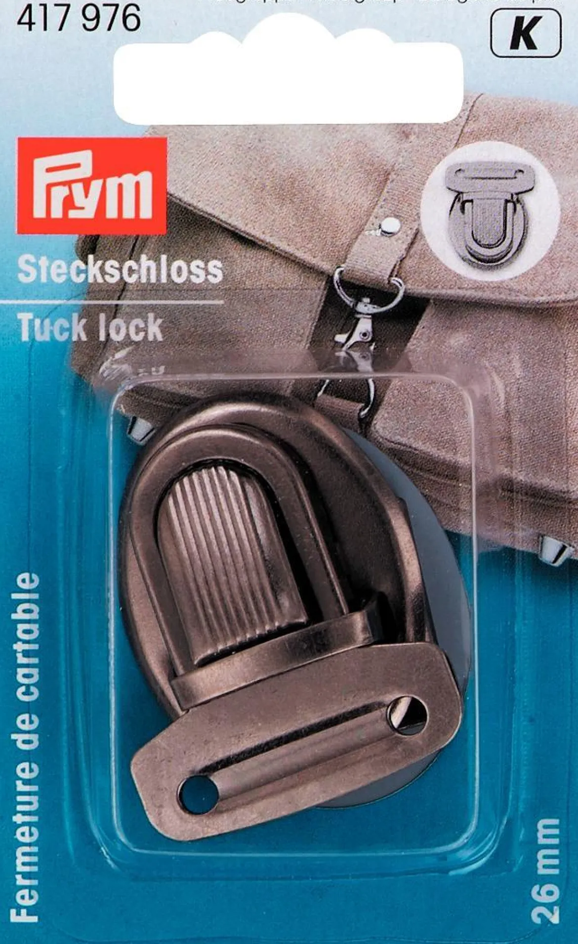 Prym Steckschloss Metall 26mm altsilber