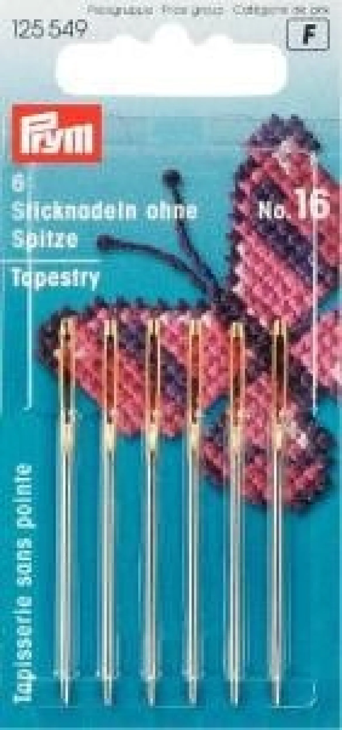 Prym 6 Sticknadeln ohne Sp. No16 silberfarbig 1,60x55mm