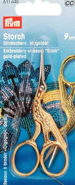 Prym Storch Stickschere 9cm goldfarbig