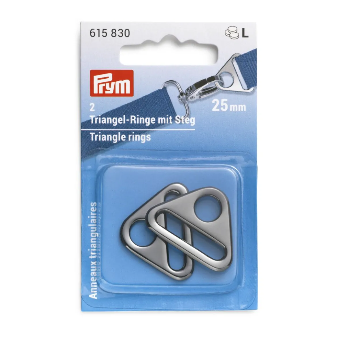 Prym Triangel-Ringe mit Steg gunmetal 25mm