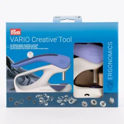 Prym VARIO Creative ® Tool ergonomics für nähfreie Knöpfe Verschlüsse und mehr weiß violett 24x19,5x7,6cm