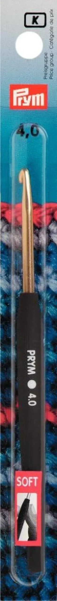 Prym Woll-Häkelnadel 4,0 Soft Griff ALU silber Länge: 14cm