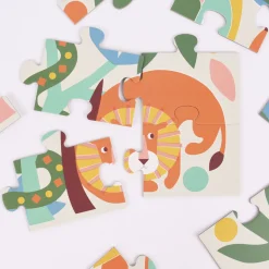 Puzzle aus Pappe Wild Wonders beige türkis bunt 40x14x4cm