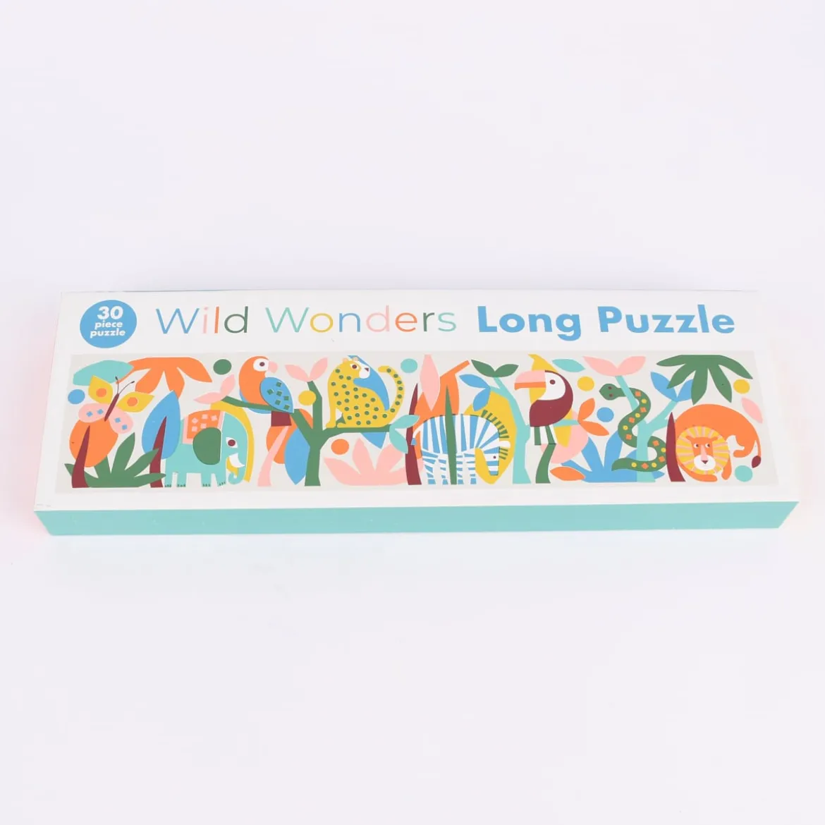 Puzzle aus Pappe Wild Wonders beige türkis bunt 40x14x4cm