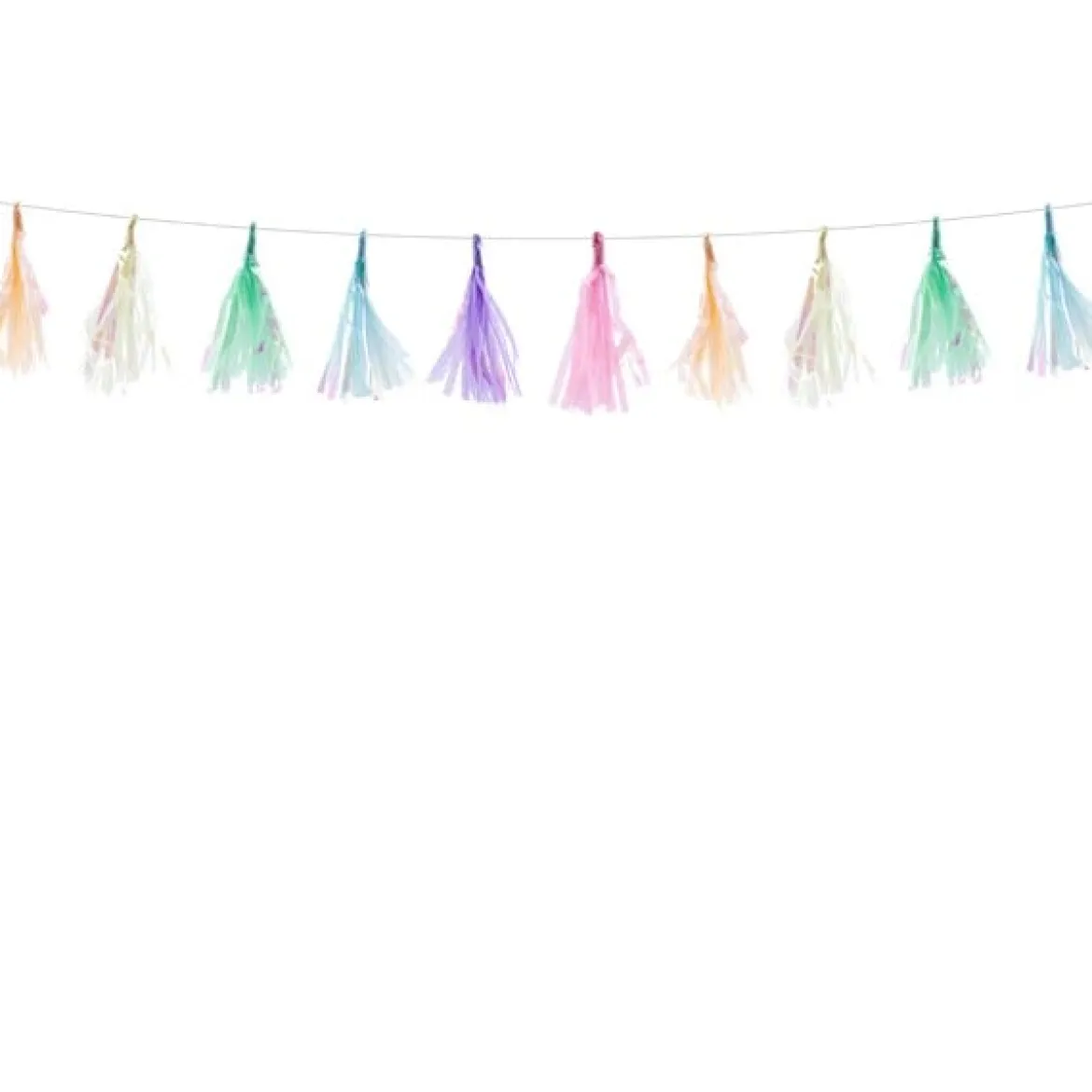 Quastengirlande irisierend pastell bunt 1,5m