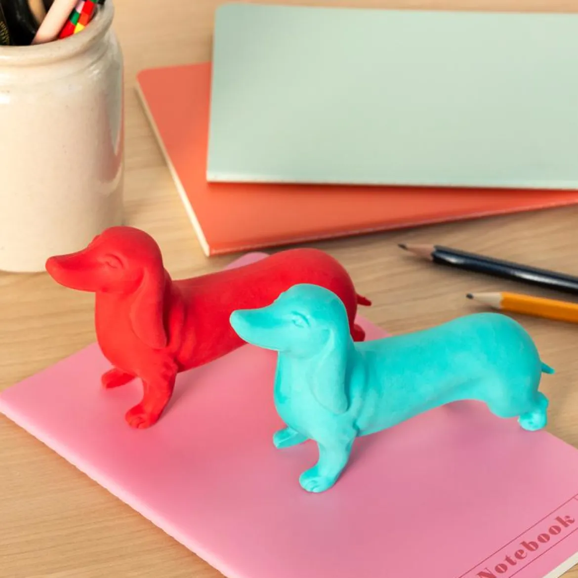 Radiergummi Dackel XXL Sausage Dog türkis 14x3,8x8cm