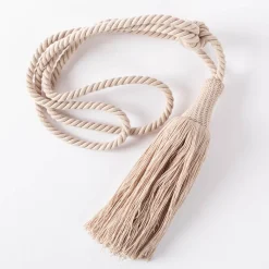 Raffhalter-Kordel 70cm mit Quaste 20cm natur aus Baumwolle