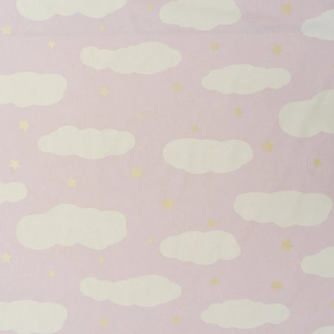 Rasch Bambino Dekostoff Baumwollstoff Gardinenstoff Meterware Himmel Wolken Sterne rosa 150cm