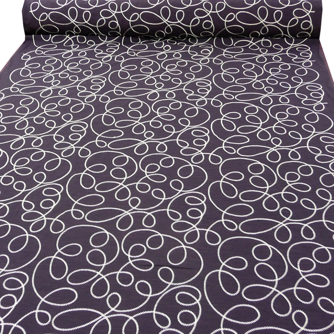 Rasch Dekostoff Gardinenstoff Stickerei Meterware Fly Way aubergine 140cm