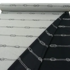 Rasch Dekostoff Vorhangstoff Wendestoff raumhoch Sailor´s Stripe grau 308cm