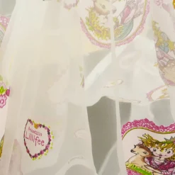 Rasch Gardinenstoff Organza Ausbrenner Prinzessin Lillifee mit Reh weiß pink rosa 300cm