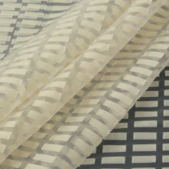 Rasch Organza Scherli Stores Gardinenstoff Meterware Cube Rechtecke creme 300h