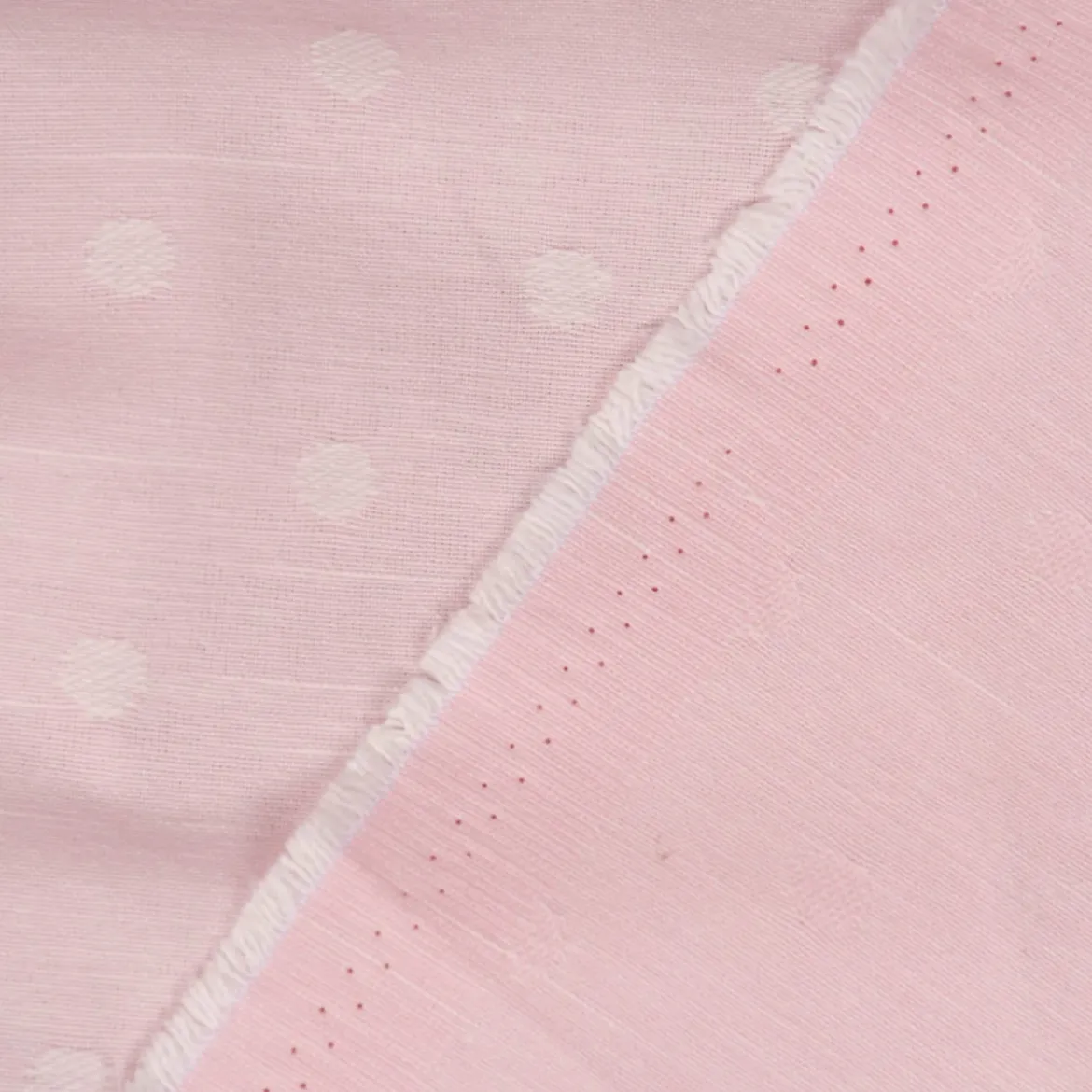Rasch Textil Dekostoff Baumwollstoff Leinenoptik Bambino Fun Punkte rosa 1,40m Breite
