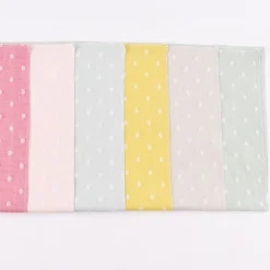 Rasch Textil Dekostoff Baumwollstoff Leinenoptik Bambino Fun Punkte gelb 1,40m Breite