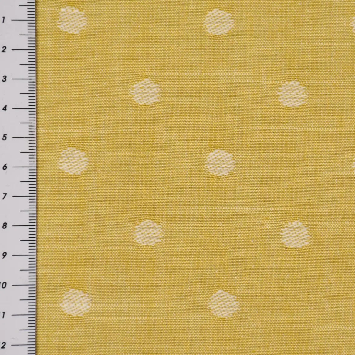 Rasch Textil Dekostoff Baumwollstoff Leinenoptik Bambino Fun Punkte gelb 1,40m Breite