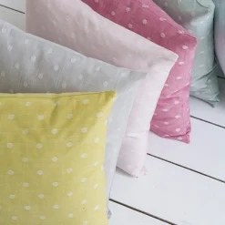 Rasch Textil Dekostoff Baumwollstoff Leinenoptik Bambino Fun Punkte gelb 1,40m Breite