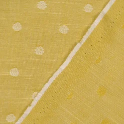 Rasch Textil Dekostoff Baumwollstoff Leinenoptik Bambino Fun Punkte gelb 1,40m Breite