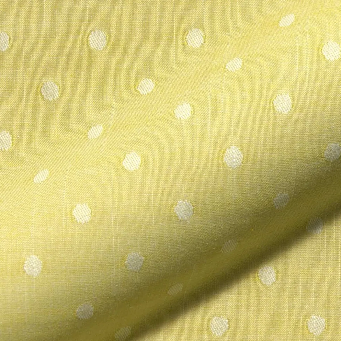 Rasch Textil Dekostoff Baumwollstoff Leinenoptik Bambino Fun Punkte gelb 1,40m Breite