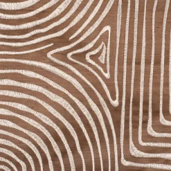 Rasch Textil Dekostoff Gardinenstoff Seidenoptik Stickerei Labyrinth braun creme 1,4m Breite
