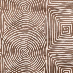 Rasch Textil Dekostoff Gardinenstoff Seidenoptik Stickerei Labyrinth braun creme 1,4m Breite