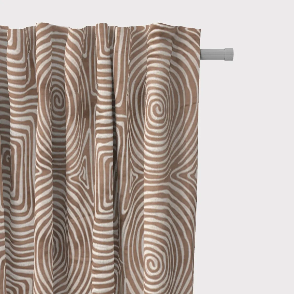 Rasch Textil Dekostoff Gardinenstoff Seidenoptik Stickerei Labyrinth braun creme 1,4m Breite