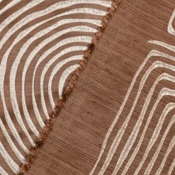 Rasch Textil Dekostoff Gardinenstoff Seidenoptik Stickerei Labyrinth braun creme 1,4m Breite
