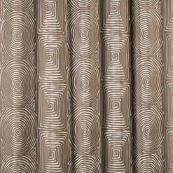 Rasch Textil Dekostoff Gardinenstoff Seidenoptik Stickerei Labyrinth braun creme 1,4m Breite