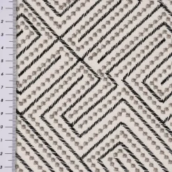 Rasch Textil Dekostoff Gardinenstoff Stickerei Grafik Arusha weiß schwarz grau 1,4m Breite