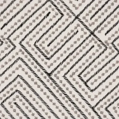 Rasch Textil Dekostoff Gardinenstoff Stickerei Grafik Arusha weiß schwarz grau 1,4m Breite
