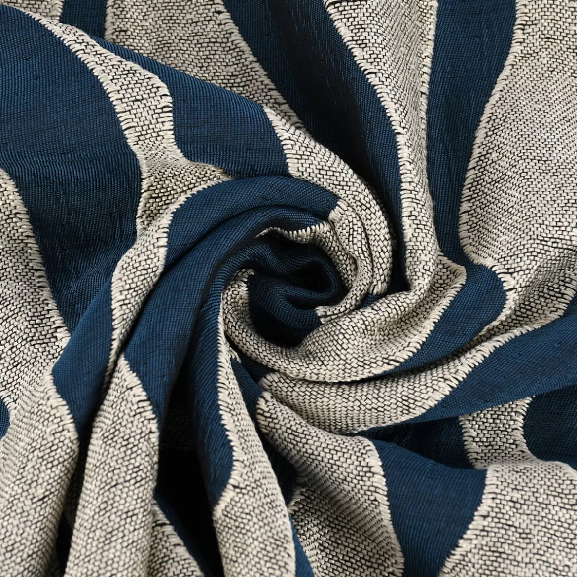 Rasch Textil Dekostoff Gardinenstoff raumhoch Atlantic Wellen blau beige 280cm