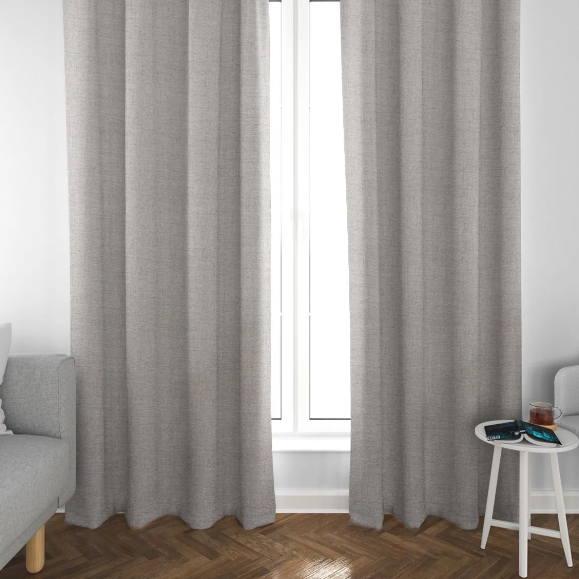 Rasch Textil Dekostoff Gardinenstoff Rio raumhoch meliert steingrau 280cm