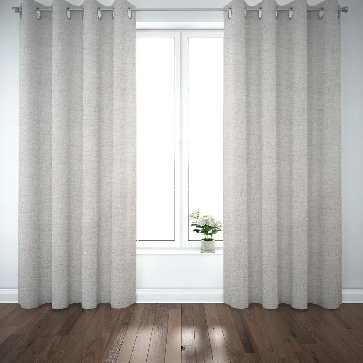 Rasch Textil Dekostoff Gardinenstoff Rio raumhoch meliert steingrau 280cm