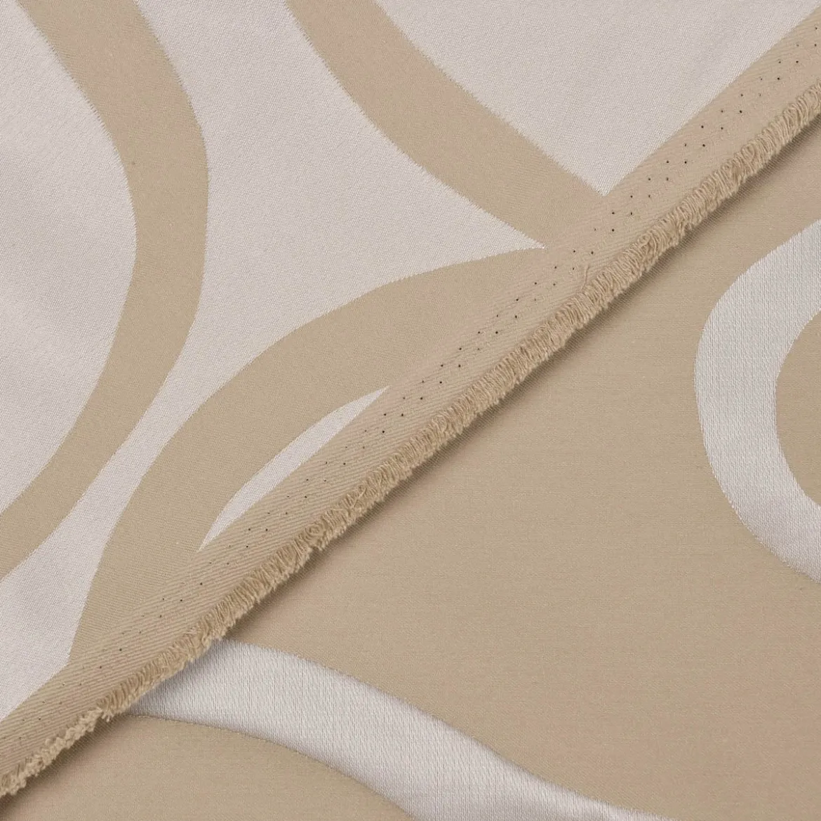 Rasch Textil Dekostoff Gardinenstoff raumhoch Curl Ranken Schnörkel beige 300cm