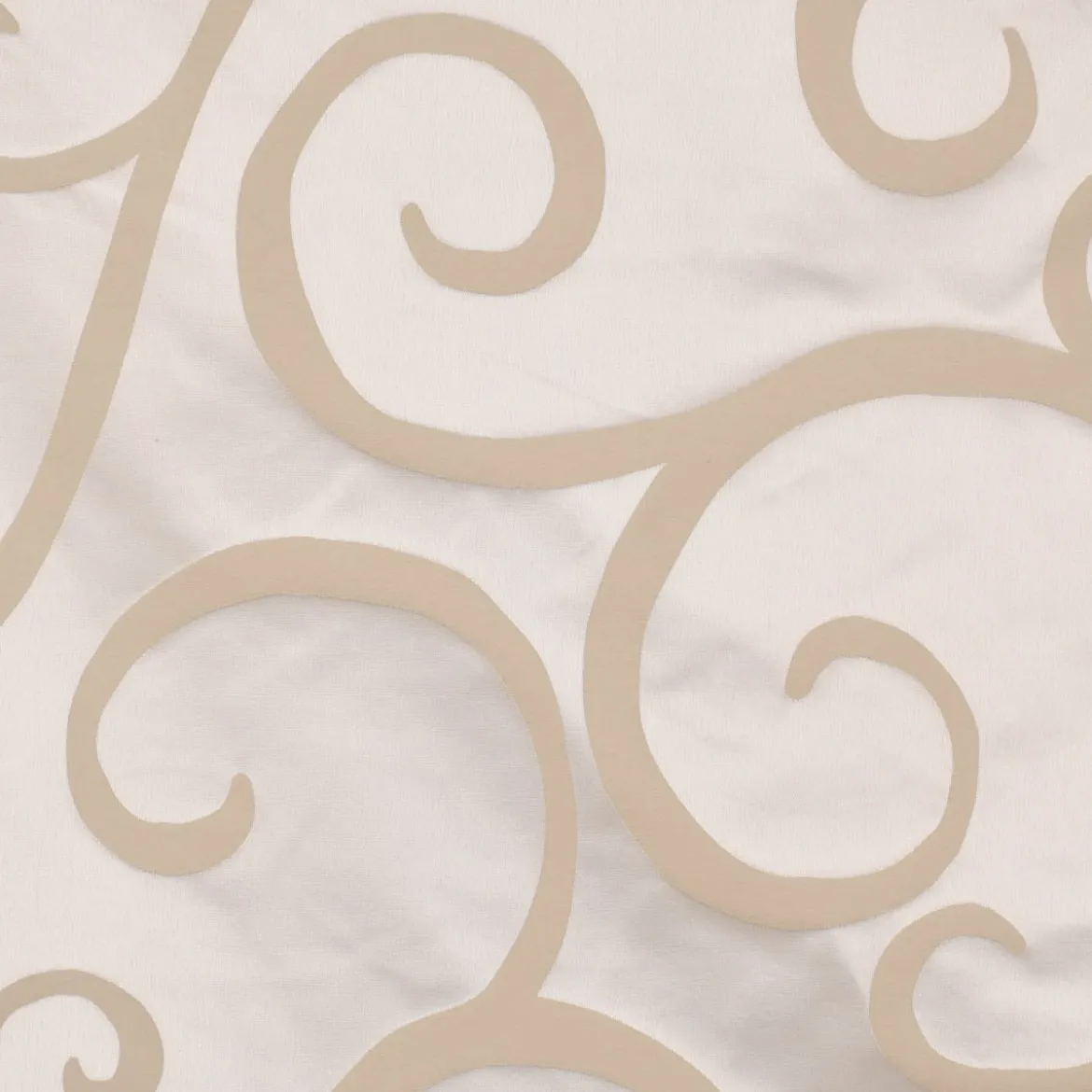 Rasch Textil Dekostoff Gardinenstoff raumhoch Curl Ranken Schnörkel beige 300cm
