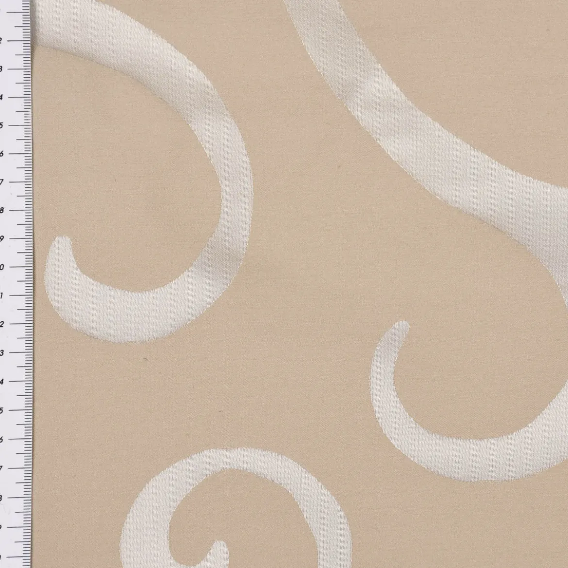 Rasch Textil Dekostoff Gardinenstoff raumhoch Curl Ranken Schnörkel beige 300cm