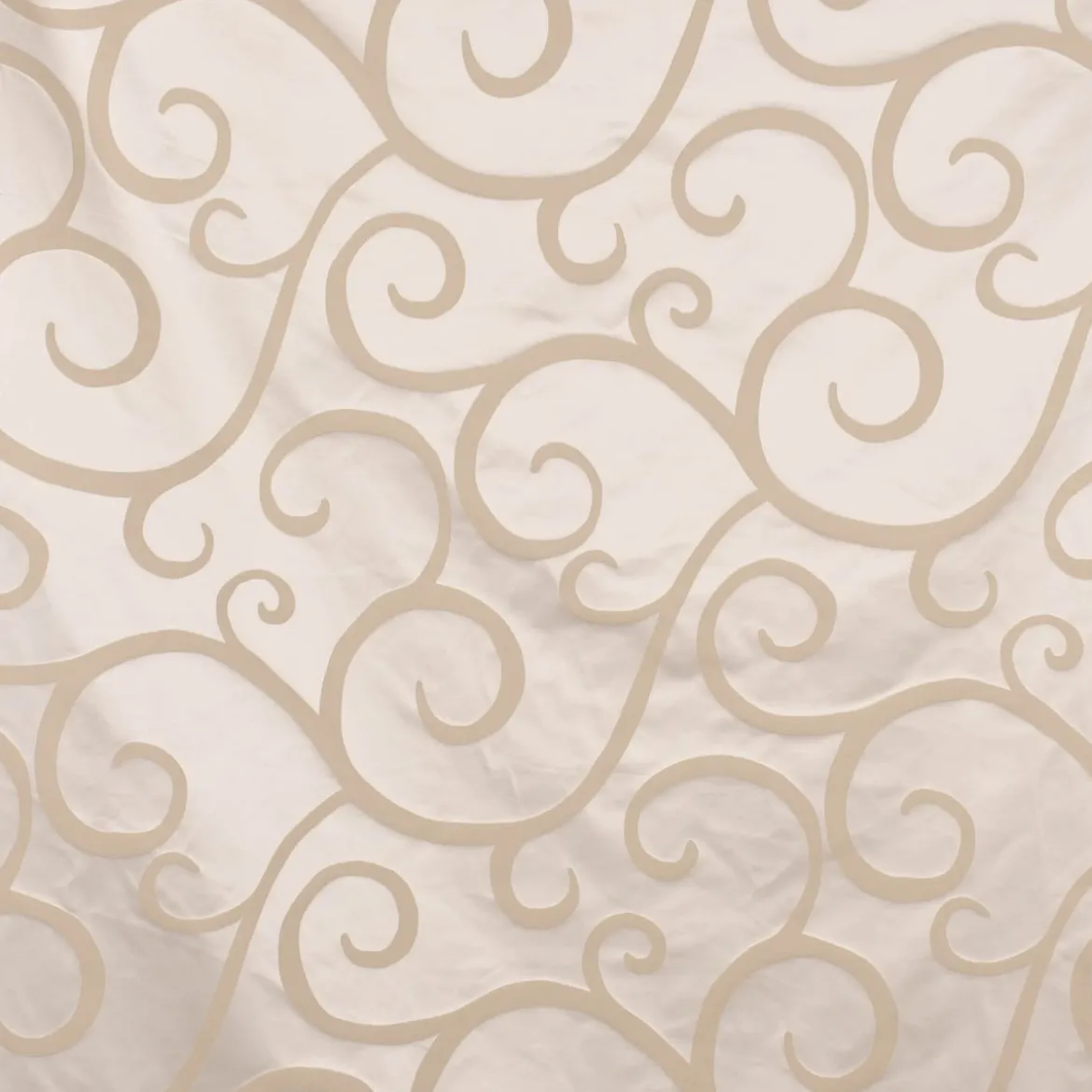 Rasch Textil Dekostoff Gardinenstoff raumhoch Curl Ranken Schnörkel beige 300cm