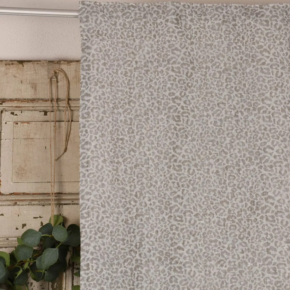 Rasch Textil Dekostoff Gardinenstoff Leinen Inbetween Safari Leomuster grau 300cm